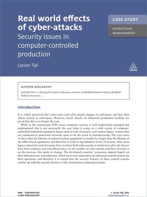 cover image of Real World Effects of Cyber-Attacks